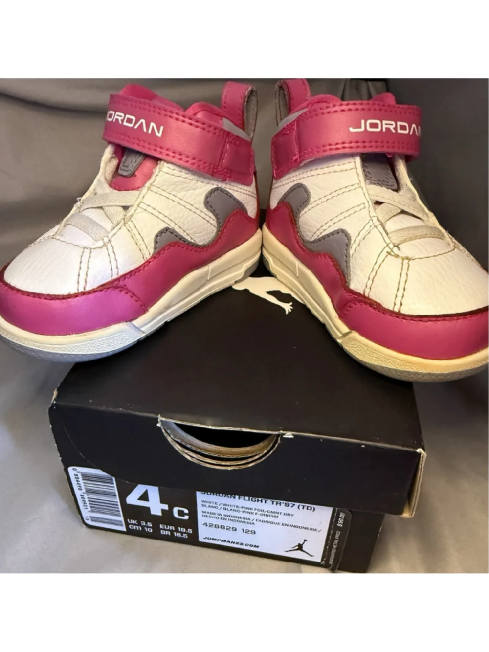 Nike Jordan Flight TR “97” Toddlers White/Pink 428829-129 Size 4C
